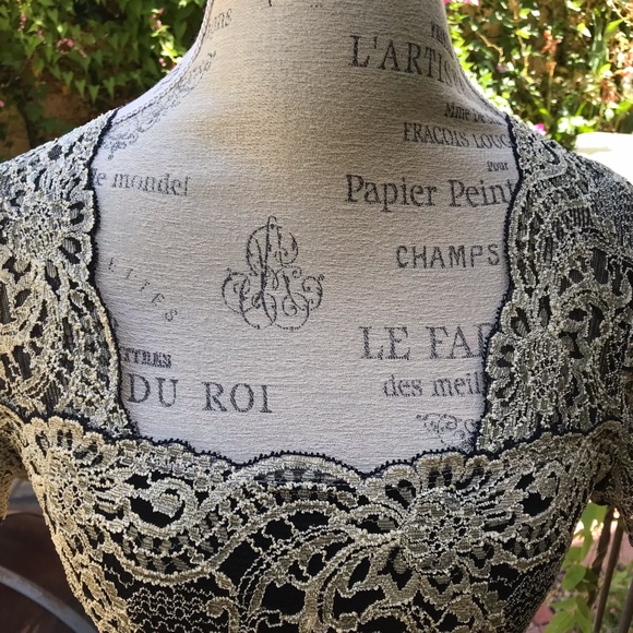 Source Unknown Tops - Stretch Lace Top. Elegant, Quality, Versatile. Career / Formal Sz M / L